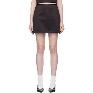 25 SS  여성 블랙 새틴 미니 스커트 242190F090002