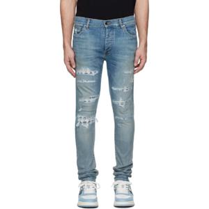 25 SS 아미리 남성 블랙 MA 쿼드 리페어 스키니 진 251886M186008