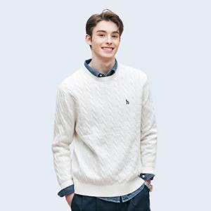 [헤지스] 남성 케이블패턴 긴팔니트 HZSW5A211IV
