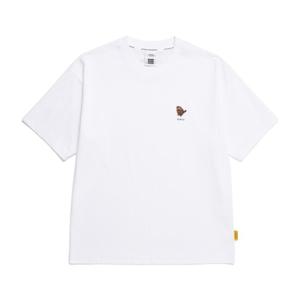 N252UTS930 동물 와펜 세미오버핏 반팔 티셔츠 WHITE