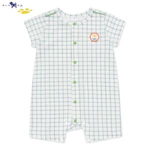블루독베이비[hu] 25.SS GN)그리드체크우주복 45370-041-04 유아우주복 여름우주복 반팔우주복 내의우주복