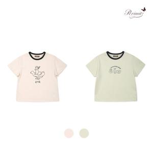 [페리미츠] 네크배색캐릭터티셔츠(P2525T112)