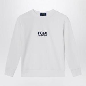 POLO RALPH LAUREN 로고가 있는 흰색 코튼 스웨트셔츠 323958154CO/Q_POLOR-WHT