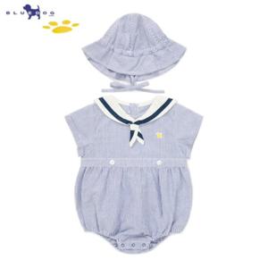 블루독베이비[hu] 25.SS BL)마린크루넥바디수트세트 45313-604-10 유아수트 마린룩 여름수트 외출복 선물