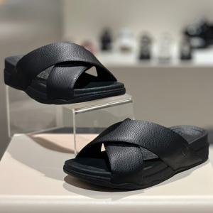 핏플랍 25S/S 서퍼 레더 크로스 남성 슬라이드 슬리퍼 FFSO5E810BK 블랙