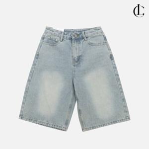 엘케이트 여성 청반바지 여름 데님 버뮤다 팬츠 와이드진 통넓은 바지 LNNP015