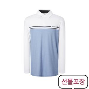 [헤지스골프] 블루 남성 냉감 하이브리드 긴팔 카라 티셔츠HUTS5B357B