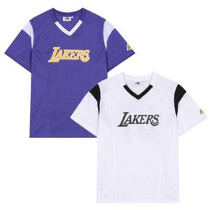 [NBA] LAL 컬러블럭 메쉬 반팔티셔츠 N252TS057P