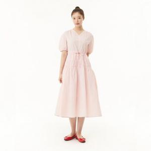 플라스틱아일랜드  브이넥 변형 티어드 원피스 (PR2WO565)