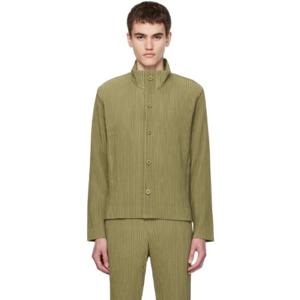 Homme Plisse Issey Miyake 재킷 카키 테일러링 플리츠 1 재킷 232729M180016