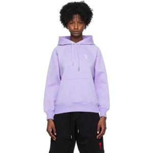 AMI Paris 후드 SSENSE 익스클루시브 퍼플 아미 드 꾀흐 후디 231482F097028