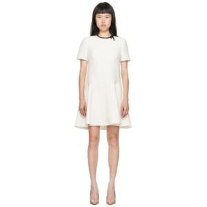 발렌티노 원피스 오프 화이트 리본 미니 드레스 232476F052001