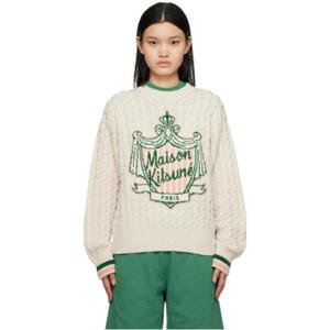 Maison Kitsune 맨투맨 화이트 Hotel Olympia 크레스트 스웨트셔츠 232389F098002