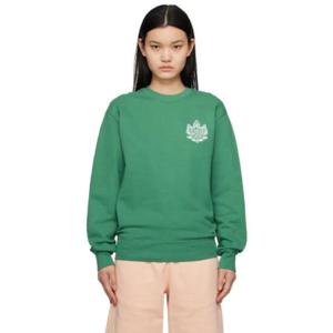 Maison Kitsune 맨투맨 그린 Hotel Olympia 크레스트 스웨트셔츠 232389F098004