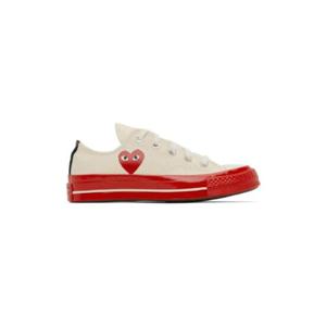 꼼데가르송 스니커즈 오프 화이트   레드 Converse 척 70 스니커즈 222246M237001