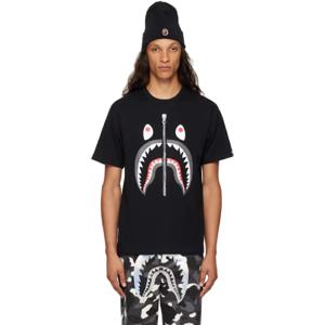 BAPE 티셔츠 블랙 샤크 티셔츠 241546M213223