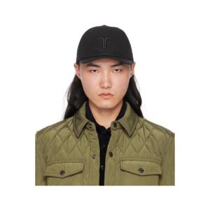 톰포드 볼캡 블랙 캔버스 가죽 볼캡 241076M139000