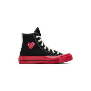 꼼데가르송 스니커즈 블랙   레드 Converse 플레이 척 70 하이탑 스니커즈 231246M236002