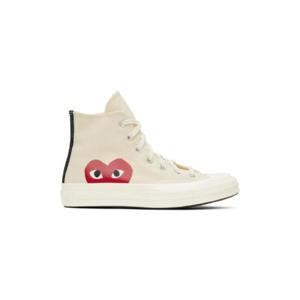 꼼데가르송 스니커즈 오프 화이트 Converse 플레이 척 70 하이탑 스니커즈 231246M236001