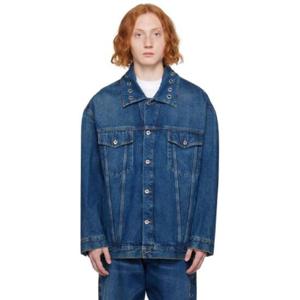 오프화이트 청자켓 블루 아일렛 데님 재킷 232607M177002