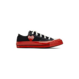 꼼데가르송 스니커즈 블랙   레드 Converse 척 70 로우탑 스니커즈 221246M237004