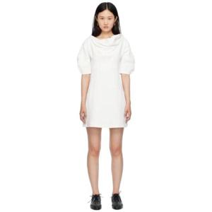 질샌더 원피스 화이트 카울넥 미니 드레스 231249F052001