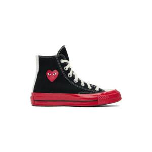 꼼데가르송 스니커즈 블랙   레드 Converse 플레이 척 70 하이탑 스니커즈 231246F127000