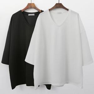 [아이우먼]빅사이즈브이넥티 G458L505 베이직V넥7부티셔츠 NO