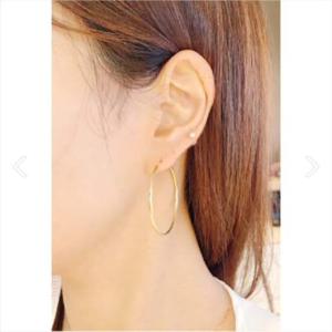 미니골드 14K 파이프 링귀걸이 ENBM4102
