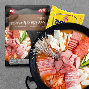 [외갓집] 햄 듬뿍 서정리 부대찌개 550gx5팩(라면사리 3개 포함)