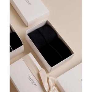 질스튜어트 액세서리 남성  블랙 라인배색 면혼방 장목양말2종세트 JUSS4E540BK