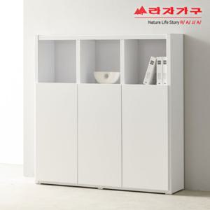 라자가구 비바 플러시 1200폭 3단 책장 도어형 LJY244