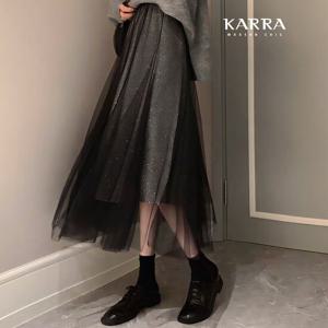 [카라]KARRA 글리터메쉬스커트_A4S0719