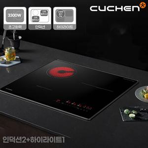 쿠첸 3구 인덕션 전기레인지 하이브리드 CIR-C3S3410DSBE 빌트인 방문설치