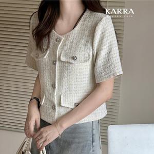[카라]KARRA 트위드플라워버튼자켓_A4S1092