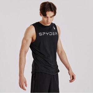 [스파이더] 남성 트레이닝 레터링 슬리브리스 SPIMCNSL203MBLK