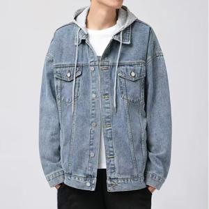 남녀공용 캐주얼 후드 데님 청자켓 아우터 IS-DN49