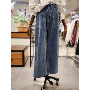 스테파니 세이브존01 사각 포켓 세미 와이드 청바지 A25DM5501