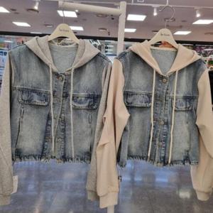 라티움 HC34 봄가을팔배색밑단스트링후드숏청점퍼 T2513jk13