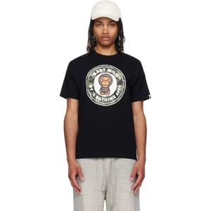 25 SS BAPE 남성 블랙 퍼스트 카모 마일로 비지 웍스 티셔츠 251546M213093