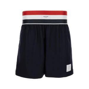 THOM BROWNE 슈퍼 120& 39 s 트윌 소재의 RWB 엘라스틱 웨이스트 럭비 쇼트 MTU326A00626415