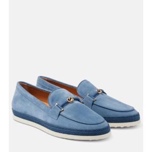 Tod s 라피아 트리밍 스웨이드 로퍼 P01027649