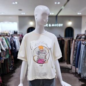 [르니앤맥코이] 옆단추 절개 라운드 프린트 티셔츠 MM05TS106