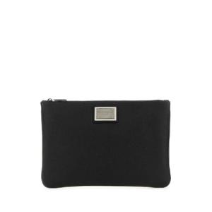 DOLCE & GABBANA 블랙 가죽 및 나일론 파우치 BM2280AD447 8B956