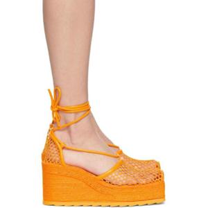 Bottega Veneta 힐 화이트 스포티 웹 에스파듀 웨지 힐 221798F122004