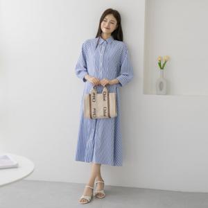 엄마옷 마담4060 스트라이프셔츠원피스 여성원피스 -ZOP2505002-