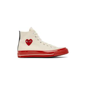 꼼데가르송 스니커즈 오프 화이트   레드 Converse 척 70 스니커즈 222246F127004