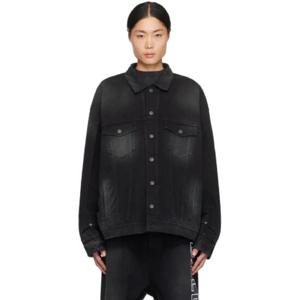 발렌시아가 청자켓 블랙 디컨스트럭트 데님 재킷 232342M177009