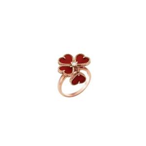 반 클리프   아펠 스위트 하트 링 18K 핑크 골드 커넬리언 다이아몬드 VCARN5P600