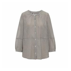 [꼼빠니아][꼼빠니아]체크 라운드넥 블라우스-CU23RB0201242A